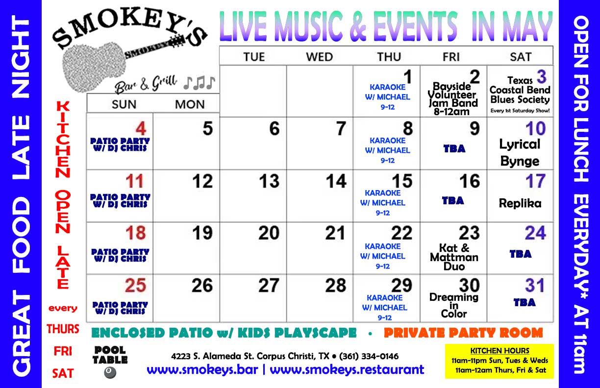 Live Music everyday in Corpus Christi at Smokey's Bar & Grill